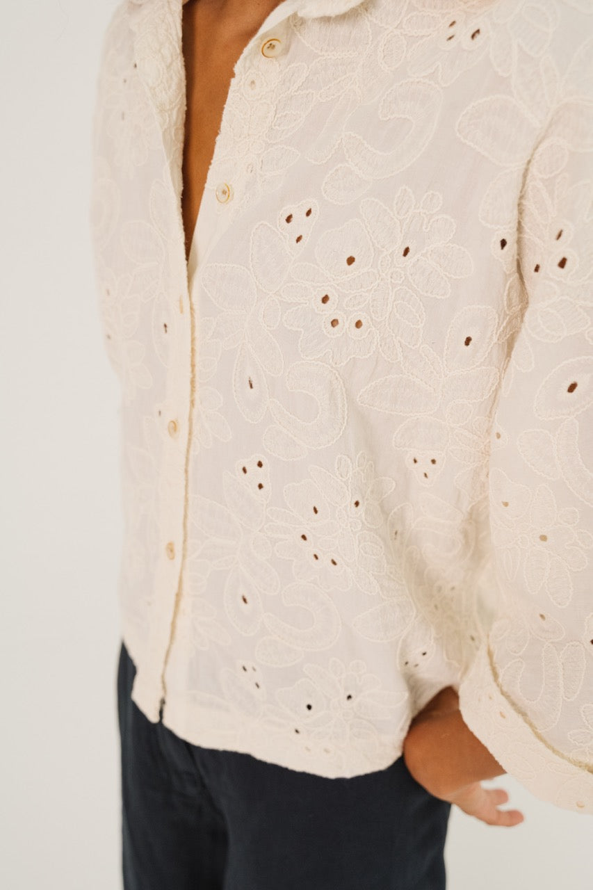 Emy Folk Shirt - Blanc